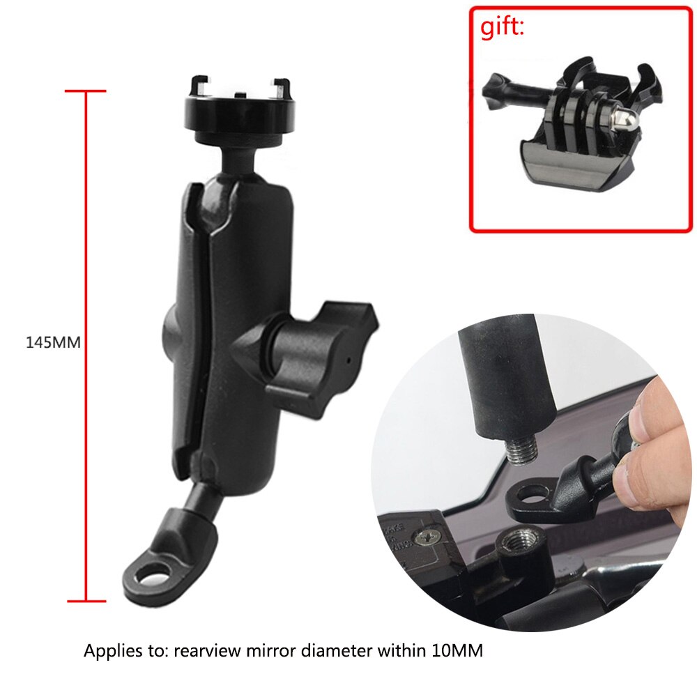 TUYU For insta 360 Motorcycle Handlebar Holder insta360 one X/R Rear Mirror RAM Mount for go pro Max Panoramic camera Accessory: SM-01-3