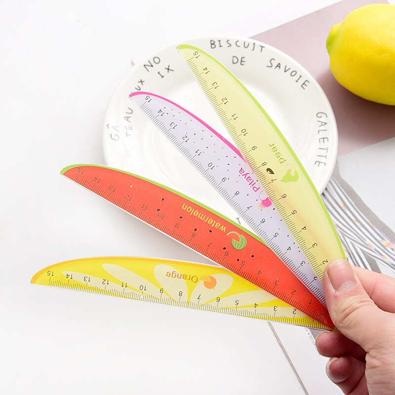 15cm Fruit Plastic Ruler Cute Kawaii Watermelon Template Scale For Kids Korean Stationery Office School Supplies