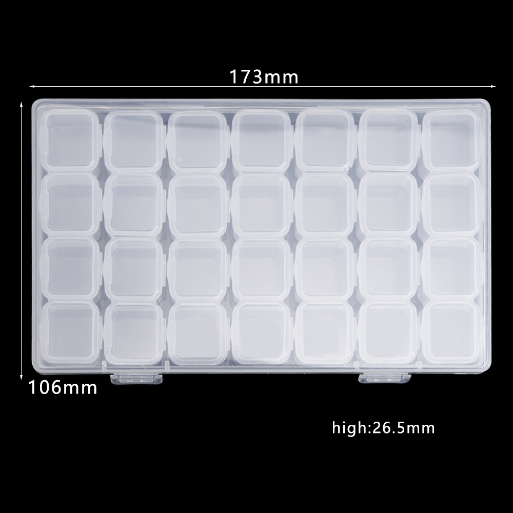 Transparente Nail Art Organizer Box Glitzer Strass Edelsteine Aufbewahrungskoffer Box DIY Schmuck Perlen Stickerei Organizer Container: Black