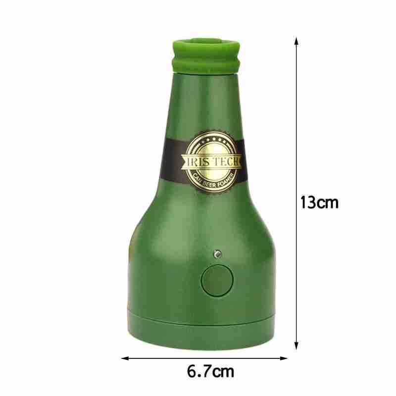 Ultrasonic beer foam machine foam maker portable outdoor household party beer foamer for canned bottled beer (green)