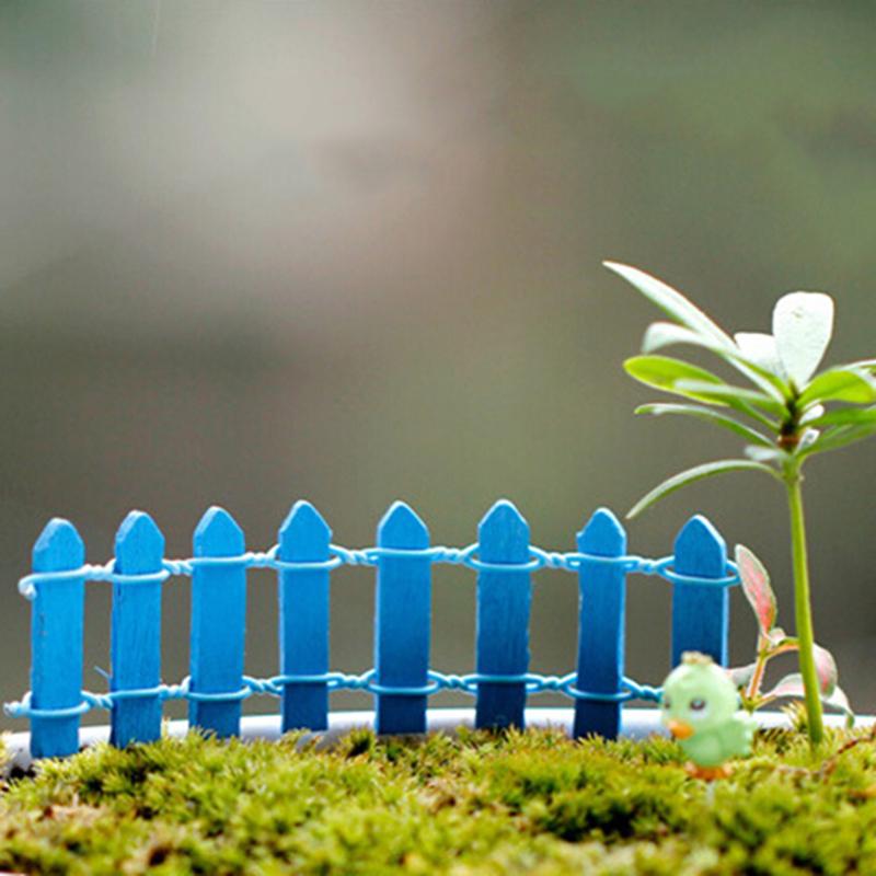 2PCS Garden Decoration Mini World Micro Landscape Ornaments DIY Simulation Flexible Flower Fence