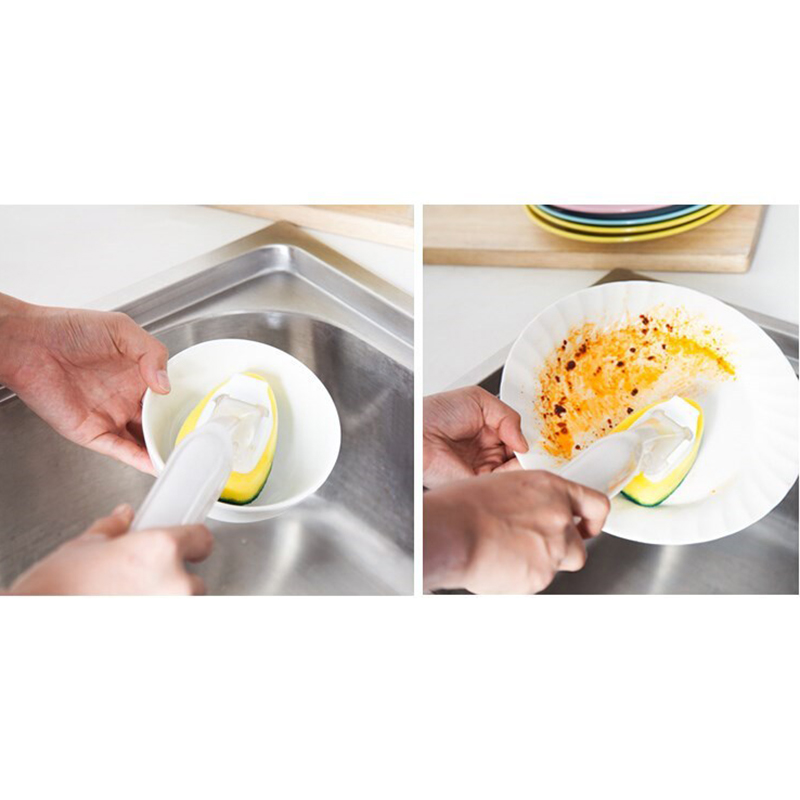 Esponja con mango para lavar platos, cepillo de limpieza de cocina, cabezal de repuesto, herramienta de limpieza