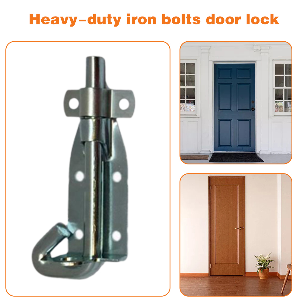 Home Wooden Gate Bedroom Door Bolt Shed Heavy Duty Latch Patio Garden Courtyard Hook Head Bolt Can Be Hooked Heavy-Duty Lock