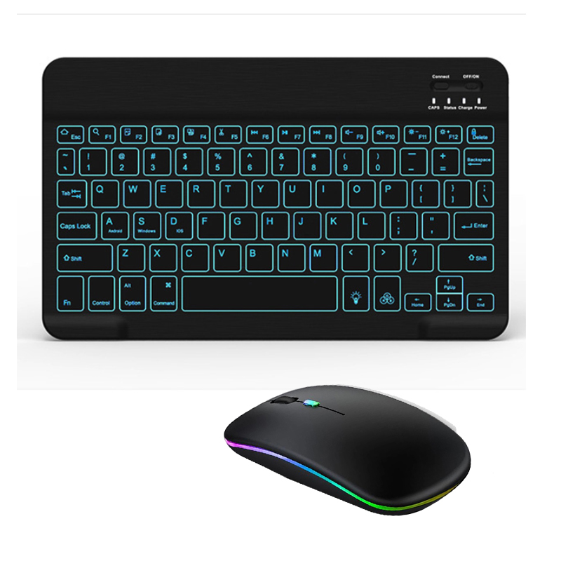 SeenDa Bluetooth Mini Klaviatur Spielen Bluetooth Tablette Tastatur Bluetooth Tastatur und Maus für Android-praktisch: Englisch Schwarz