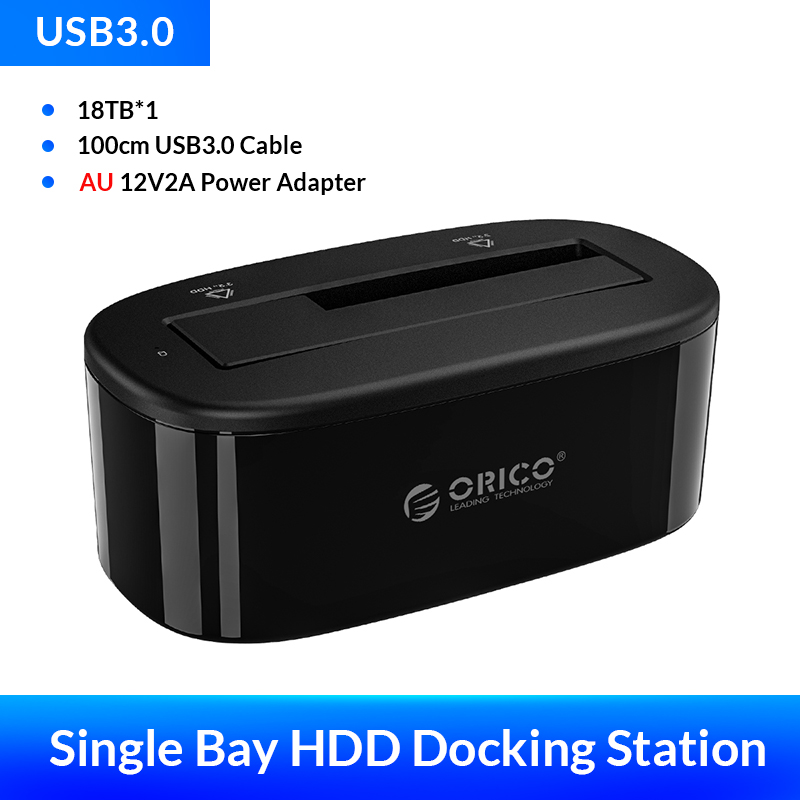 ORICO Hard Drive Docking Station USB 3.0 to SATA HDD Docking Station for 2.5/3.5 inch SSD Disk Case HDD Box Dock Enclosure: grey