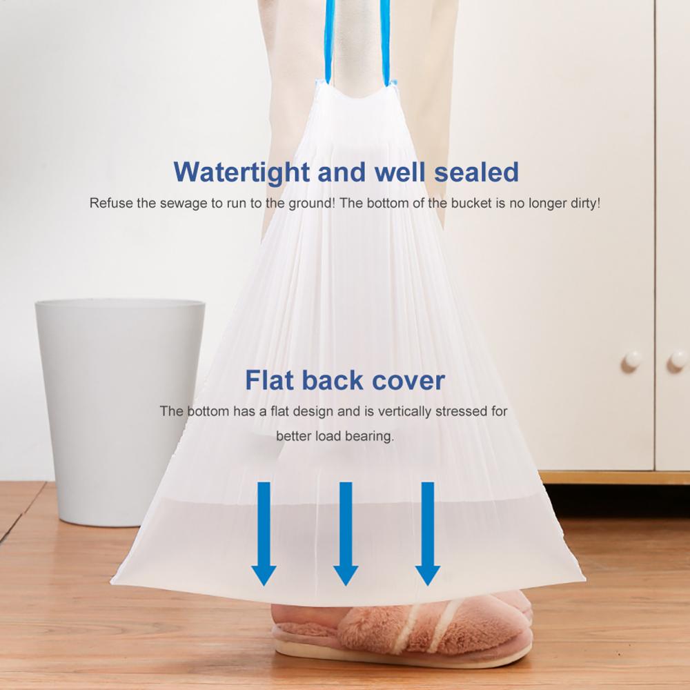 Koti keittiö kylpyhuone köysivetävä roskapussi erittäin paksu muovinen kiristysnyörillinen roskapussi kaksoisauma tiivis vahva roskapussi