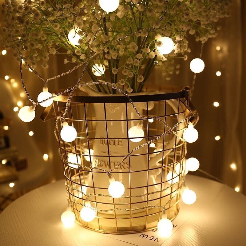 Bruiloft Decor Festoen Led String Lights Battery Power Kerst Led Bal Guirlande Verlichting Decoratie Boom Lichten Outdoor