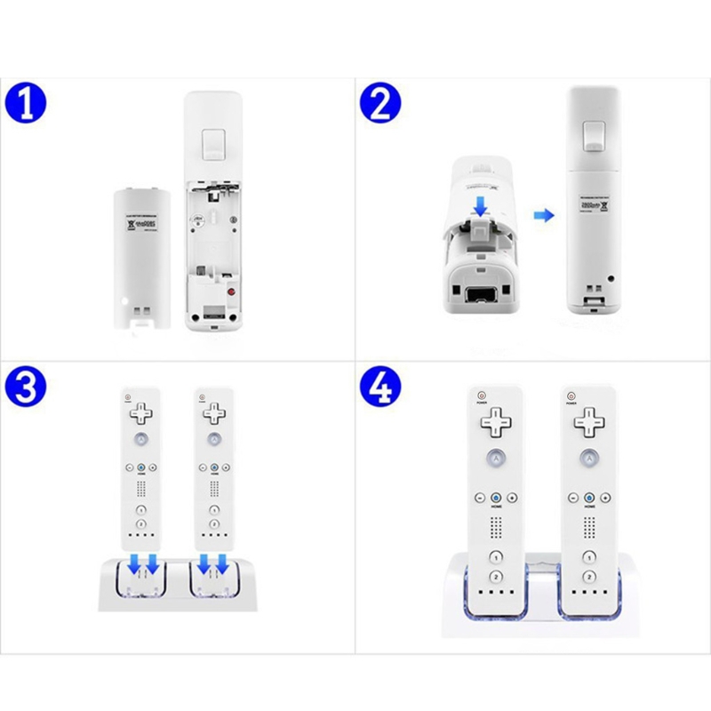 Voor Wii U Wi 2 In 1 Remote Controller Charger Oplaadbare Batterij Oplader Wii U Wiiu Controle Controller Opladen Dock