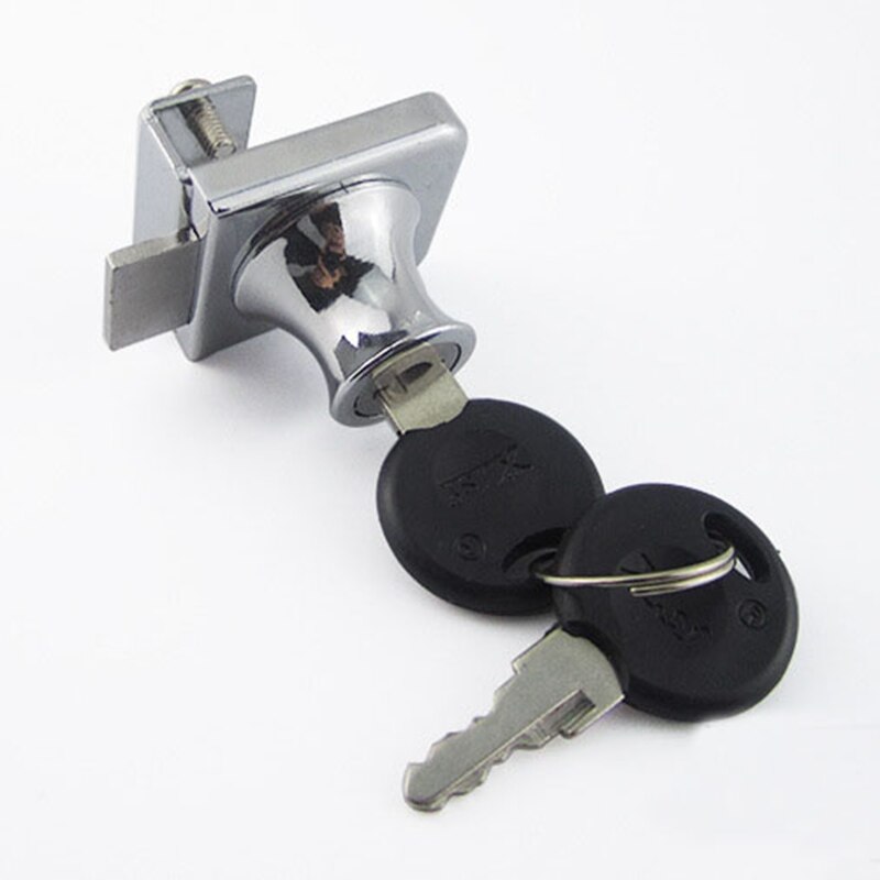 Single Glass Lock Zinc Alloy Showcase Cabinet Door Cylinder Sliding Glass Push Door Locks For Furniture Hardware