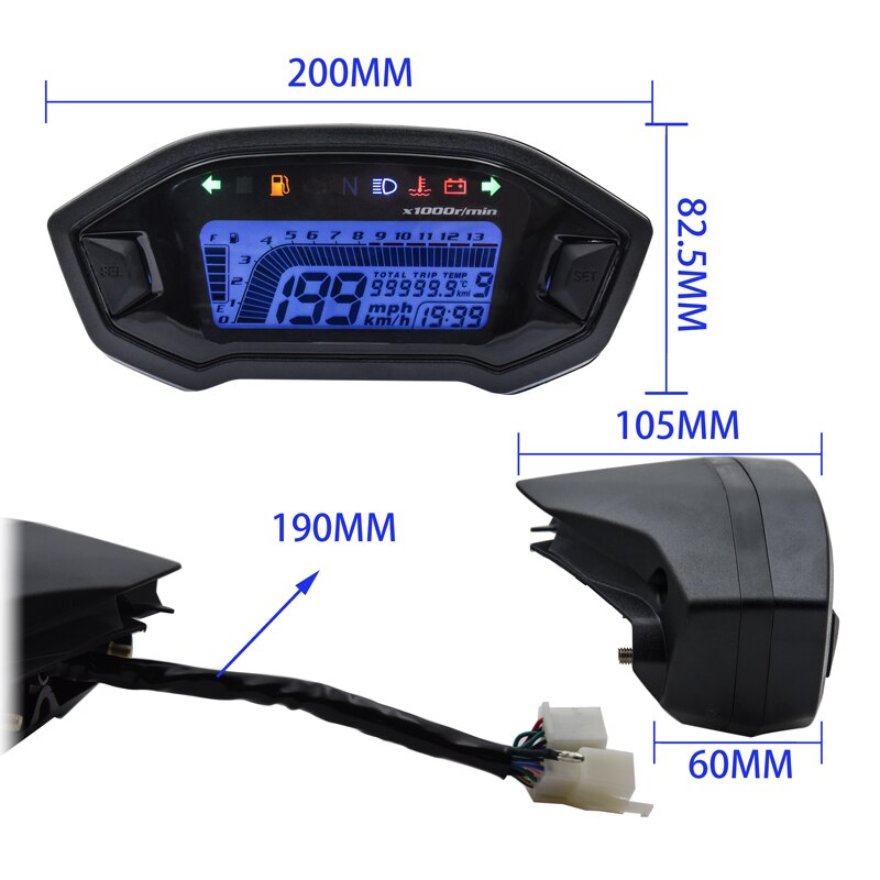 12V motocykl LCD wskaźnik cyfrowy prędkościomierz dla Honda Grom 125 MSX125 wodoodporny licznik Velocimetro miernik