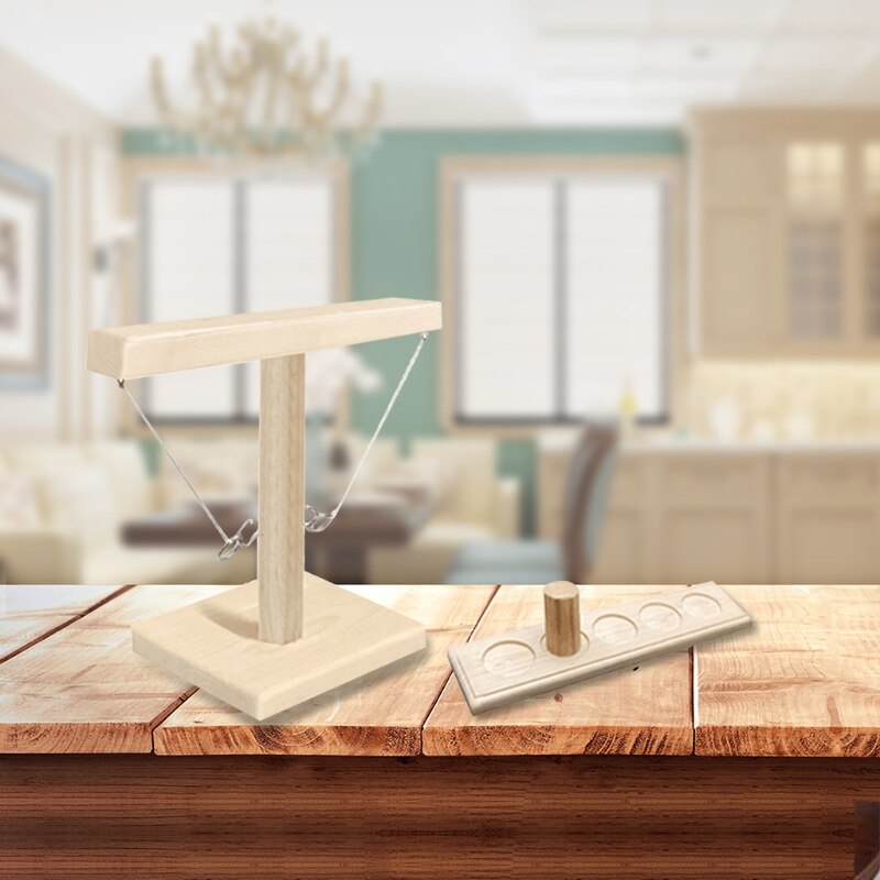 Ring Toss Spelletjes Voor Kinderen Volwassenen Houten Mini Ring Toss Spel Met Shot Ladder Bundel Toss Bumperkleven Game Set Voor 2 Haken