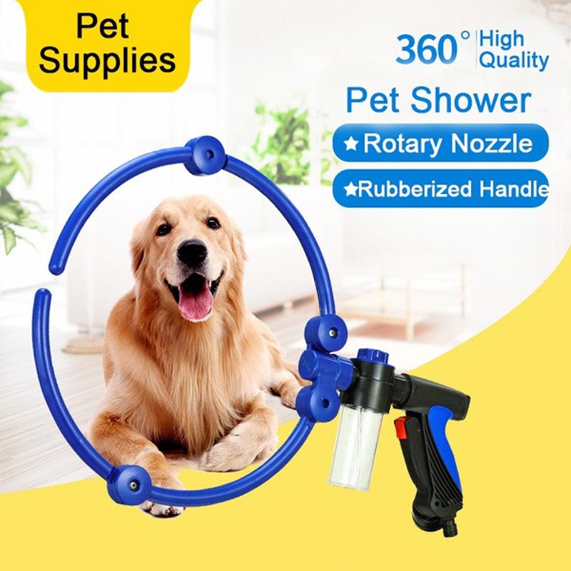 Pulvérisateur de lavage en forme d'anneau, outil de douche pour animaux de compagnie, nettoyage rapide du bain, pour chiens et chats, 360