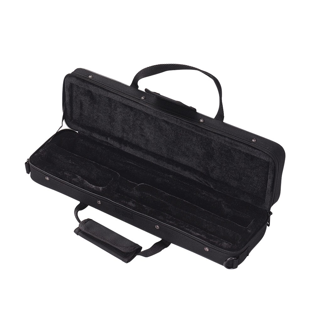 Muslady 16Holes C Flute Case Gig Bag Backpack Box Water-resistant 600D Cotton Padding with Strap Top Carry Handle Cleaning Cloth