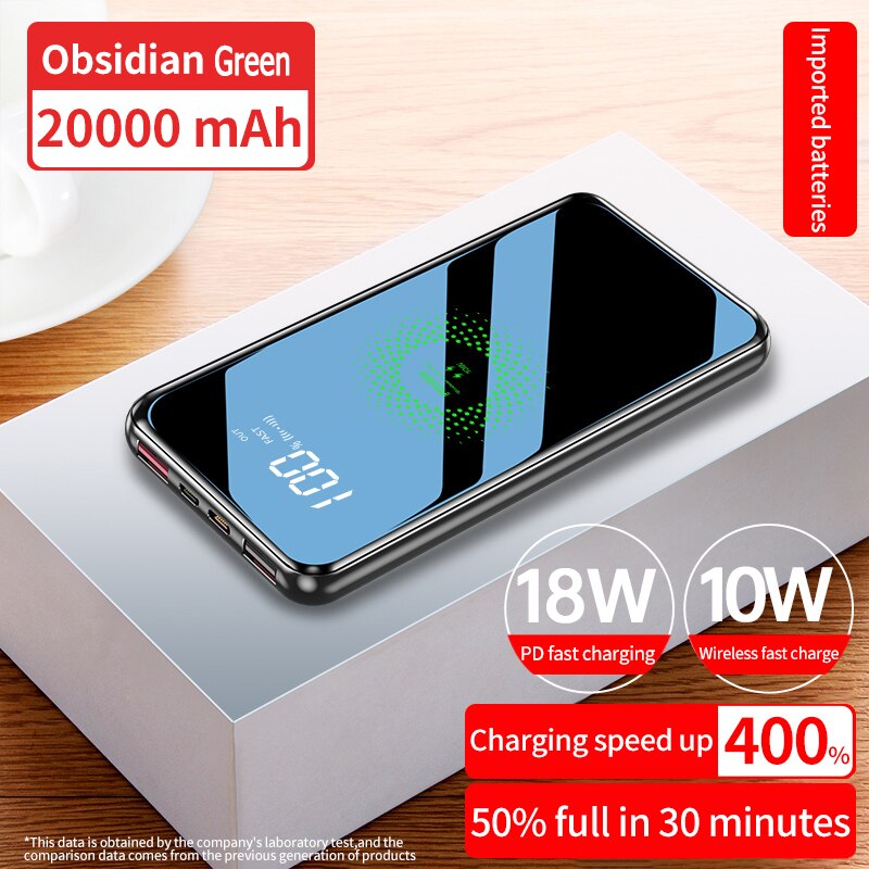 Mini Power Bank 20000Mah Powerbank Pd 18W Mini Batterie Externe Draadloze Oplader Power Bank Snel Opladen Snelle Lading type C: 006