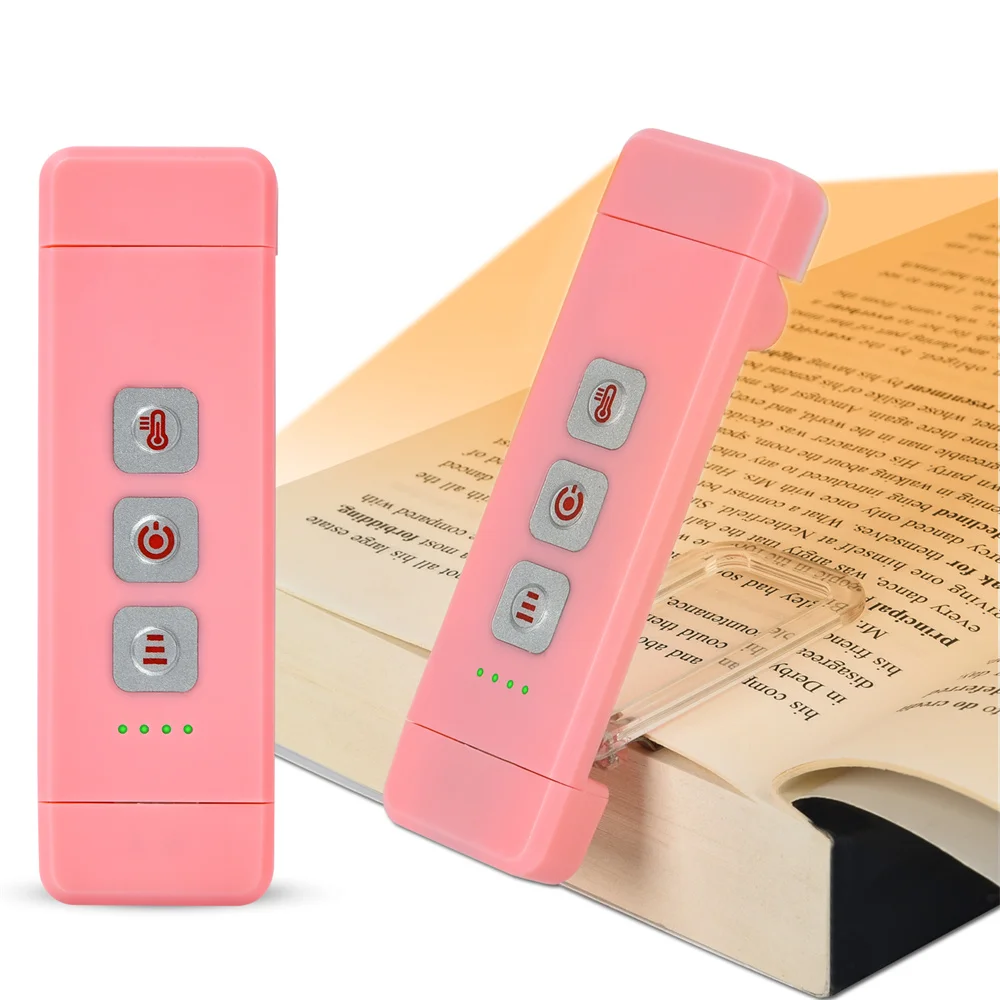 Clip-on bladwijzer boeklicht met timer USB oplaadbare leeslamp Mini Led-leeslamp Draagbare nachtkastje bureaulamp Leeslamp: Cold White