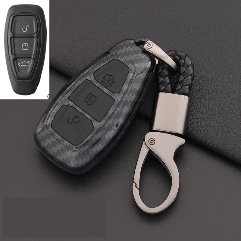 Carbon Fiber Remote Control Car Key Smart Remote Key Case Cover for Ford Fiesta Focus 3 4 MK3 MK4 Mondeo Ecosport Kuga Focus ST