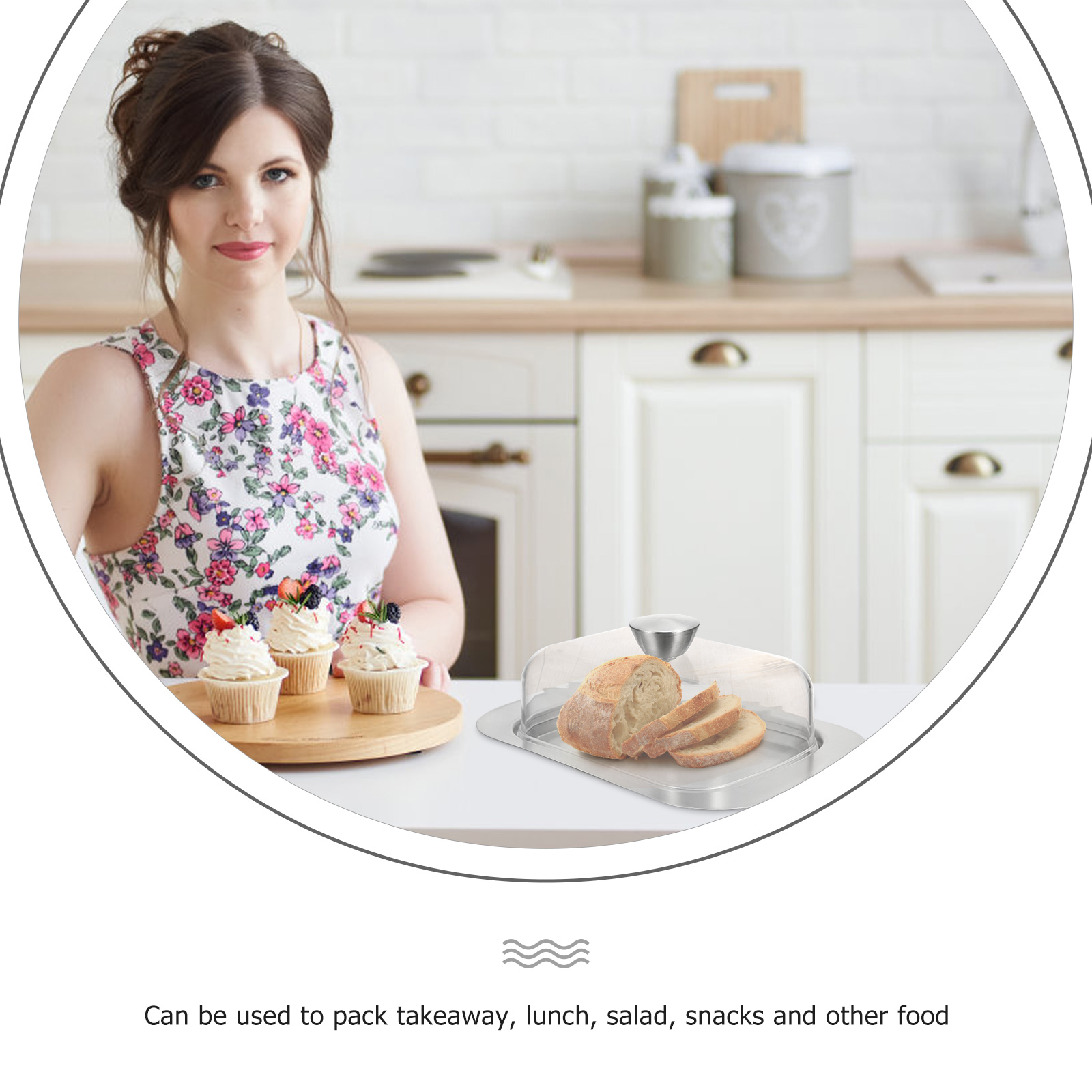 1pc Butter Dish with Cover Practical Clear Cheese Box Butter Keeper for Restaurant