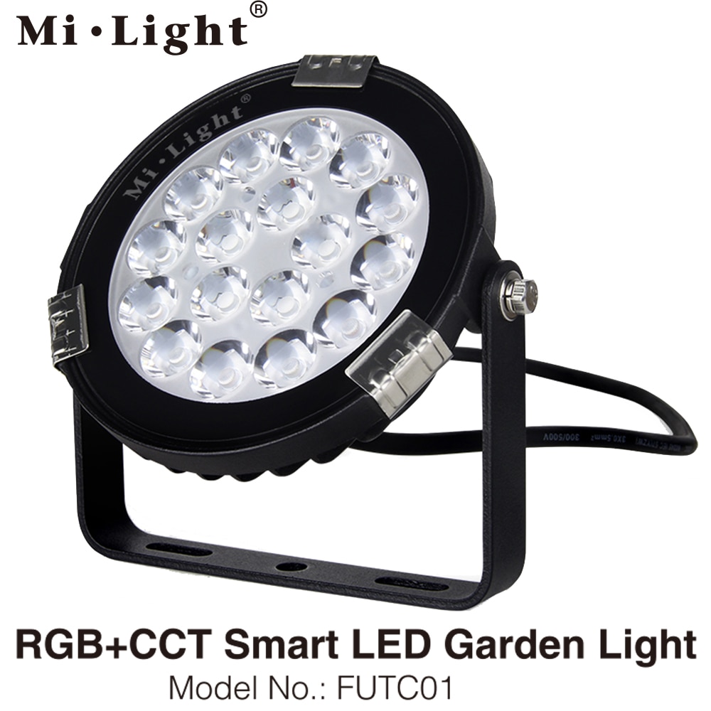 Dc24v input milight 9w rgb + cct led haven lys  ip65 vandtæt udendørs led belysning futc 01 wifi kompatibel 2.4g trådløs fjernbetjening