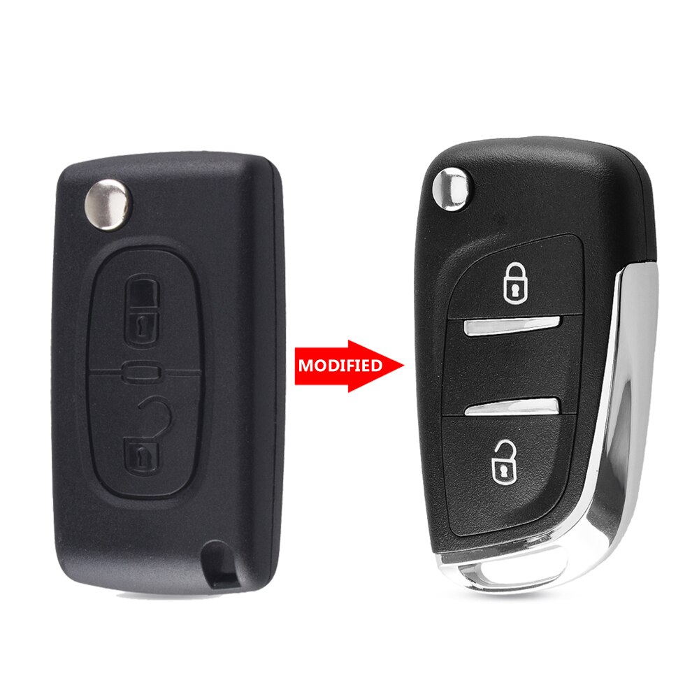 KEYYOU FRAGEN FSK Geändert Auto Schlüssel Für Peugeot 207 307 407 208 308 408 607 Partner CE0523 Ce0536 433mhz ID46 2/3 Tasten