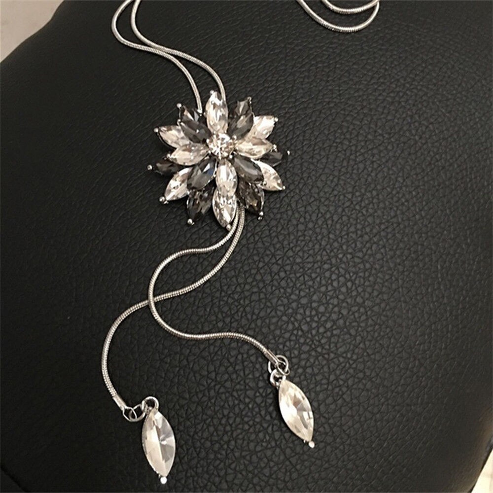 Kette Halskette für Frauen Silber Kette Smalll Blume Halskette Anhänger auf neck Bohemian Pullover Halskette Frauen Schmuck