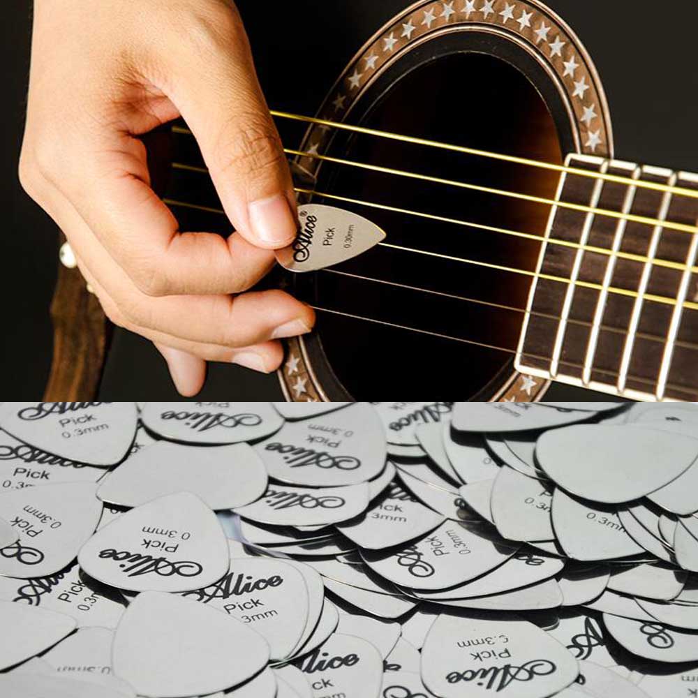 5PCS Guitar Picks Plectrum 0.3mm Alice Stainless Steel Metal Guitar Picks Plectrum Guitar Picks