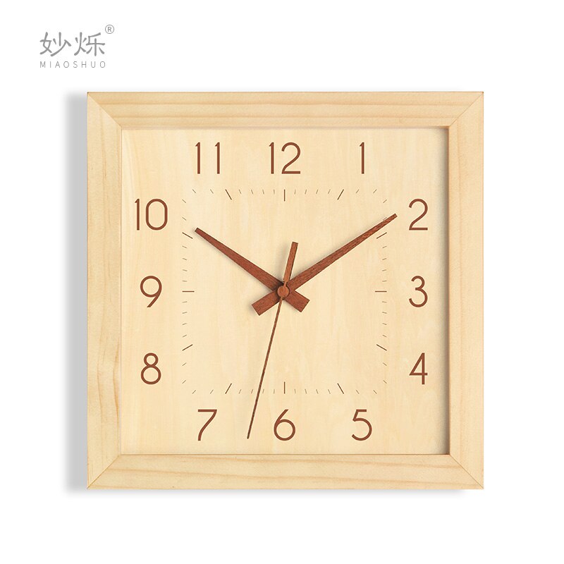 Large Square Wall Clock Modern Wood Living Room Clocks Wall Home Decor Nordic Silent Bedroom Relogio De Parede Ideas FZ720: E