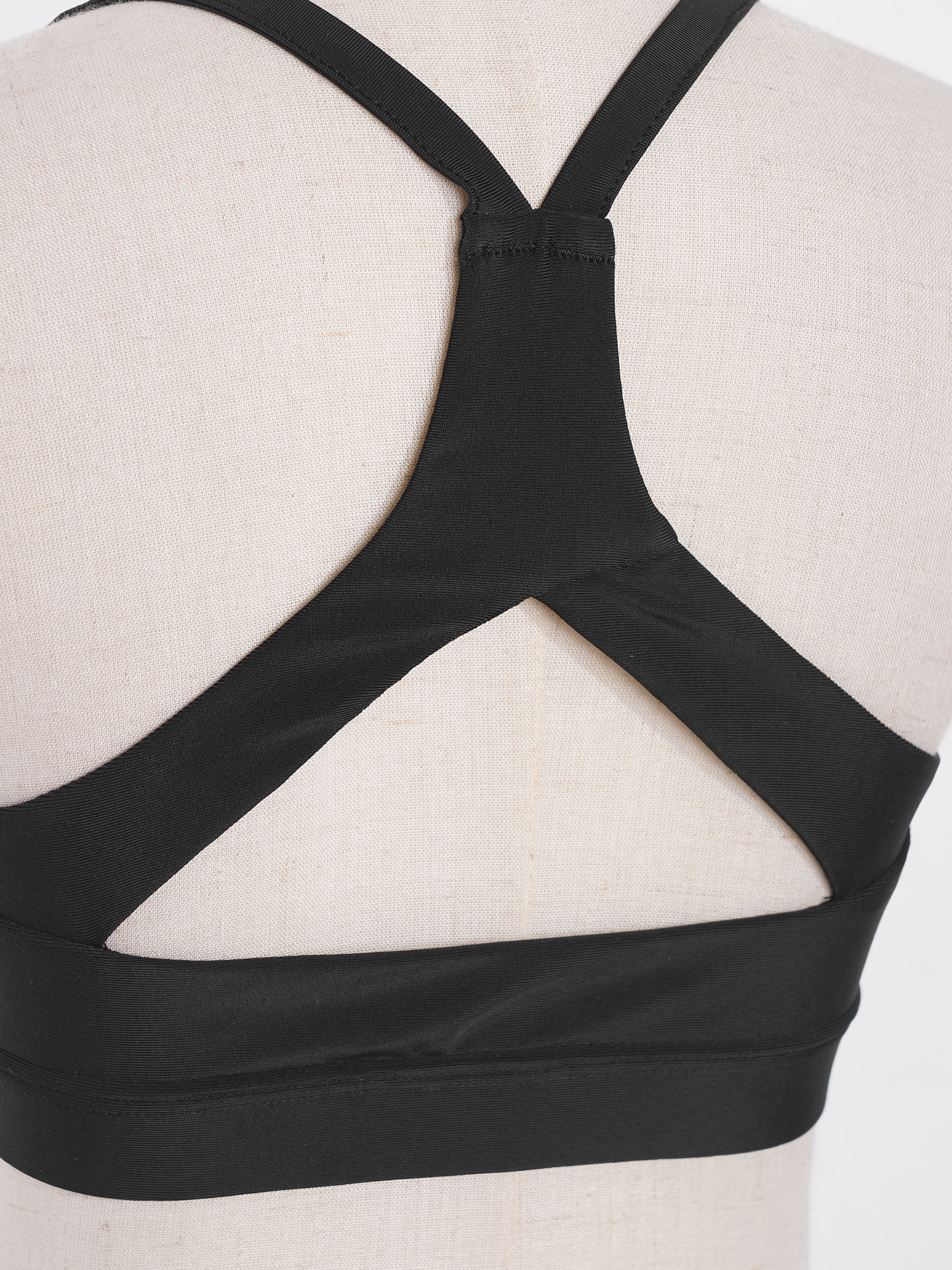 Kids Girls Cotton Round Neck Strappy Back Open Back Gym Yoga Workout Sport Crop Top Teen Dance Performance Vest Tops Costume