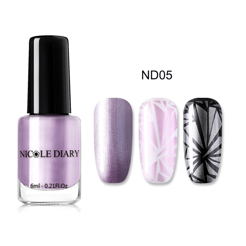 Nicole Dagboek 6 Ml Metallic Stempelen Nagellak Nail Kleur Print Nail Art Shimmer Diy Nail Art Varnish: ND05