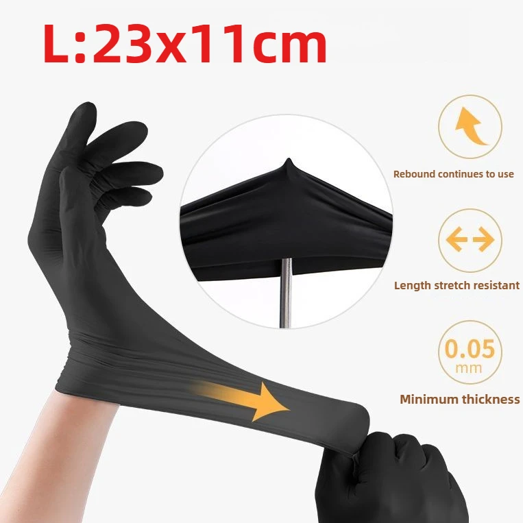 Wegwerphandschoenen Zwarte nitrilhandschoenen Latex Veelzijdig Waterdicht Geschikt voor keukenreiniging Afwassen Koken Auto: Rood / 100 stks