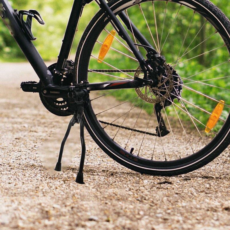 1 Pcs Stable Iron Double Leg Mount Stand Bicycle Kick Stand & 1 Pair Retro Bike Handlebar Grips Bike Handle