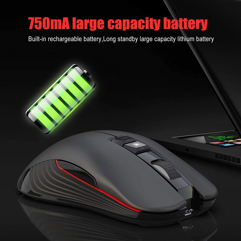 SeenDa 2.4G Wireless Gaming Mouse with USB Receiver Silent Type-c Backlit Rechargeable Mouse for MacBook Computer PC Laptop