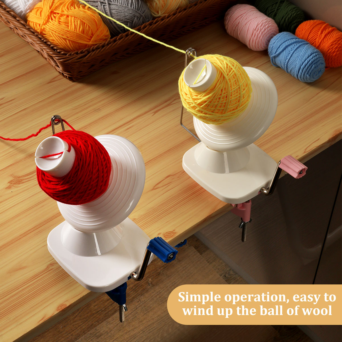 Ręczna nawijarka do przędzy, włókno wełniane, ręczna nawijarka do sznurka, przenośna do samodzielnego szycia i tworzenia akcesoriów