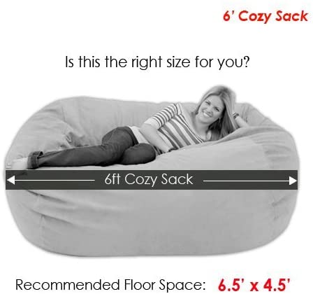 Mysig säck 6- fot stor bockskinn mjuk bean bag stol sofföverdrag