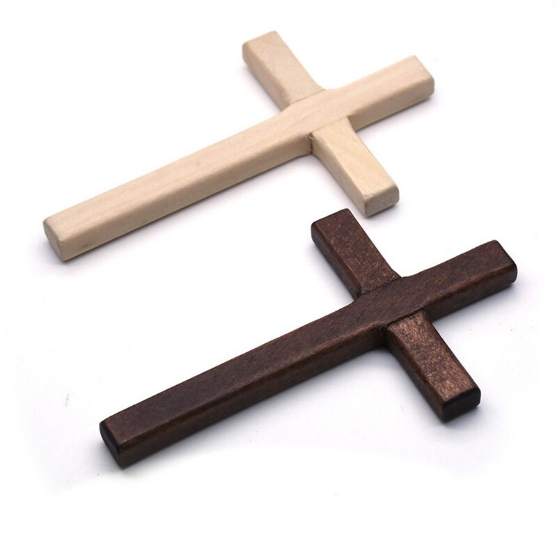 Croix en bois chrétien 12cm (4,7 pouces), grand Crucifix Long, deux couleurs