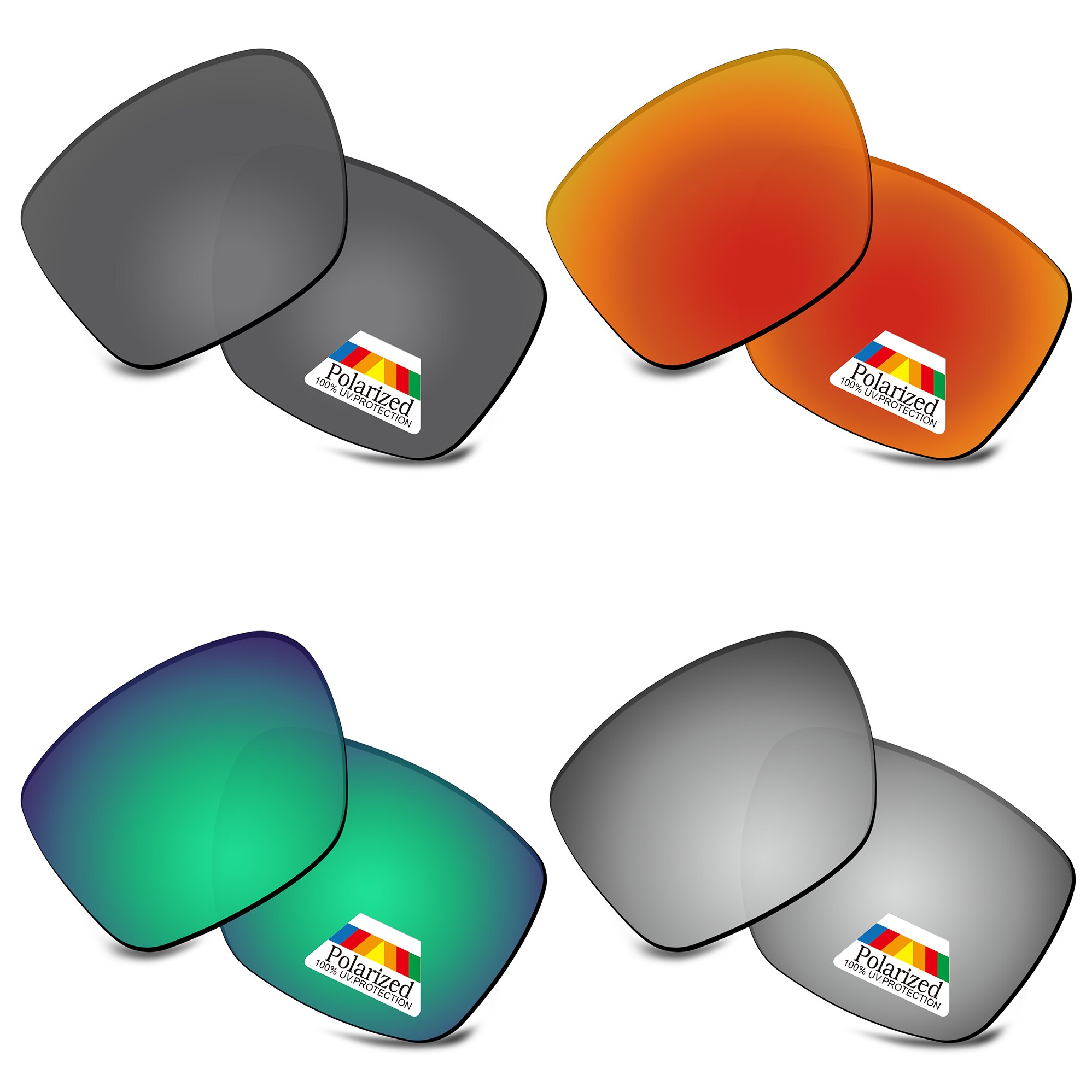 Lentes de repuesto polarizadas Bwake para montura de gafas de sol Arnette Witch Doctor AN4177-varios opciones: Verde fluorescente