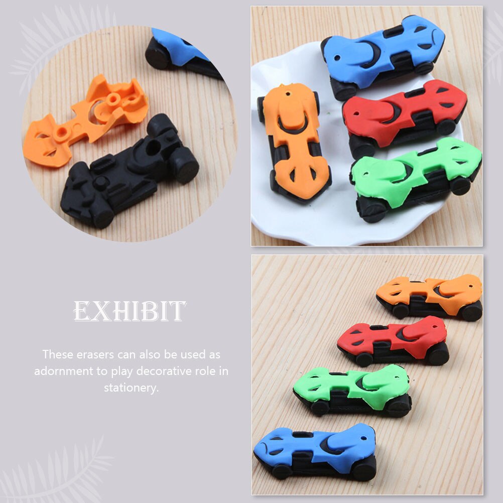 18Pcs Racing Car Erasers Children Detachable Erasers Bag Stuffers (Random Color)