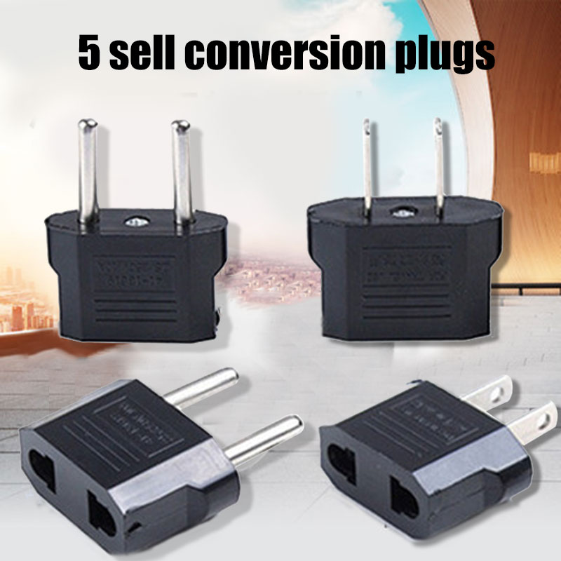 5Pcs 110V to 220V Conversion Adapter Plugs Travel Adapter Converter Electrical Equipment Charging Supplies EU US AC/DC Adapters