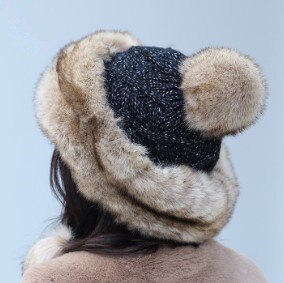 Xdanqinx Winter Vrouwen Hoed Elegante Dames Gebreide Muts Warme Dikke Bomber Hoeden Voor Vrouwen Anti-Koude Hoed Winter Ski Cap: black