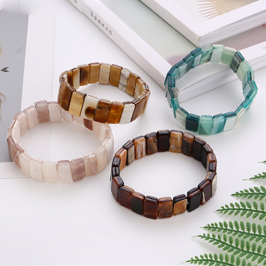 Moda pulseiras redondas pulseiras de acrílico pulseira escalável estilo punk pulseiras para mulher 2018 jóias bijoux pulseiras