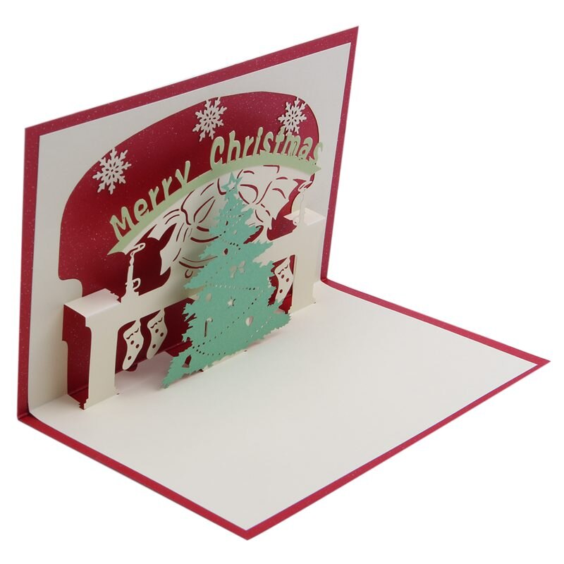 3D -up Christmas Tree Greeting Cards Christmas Greeting Cards for Xmas Year Christmas tree