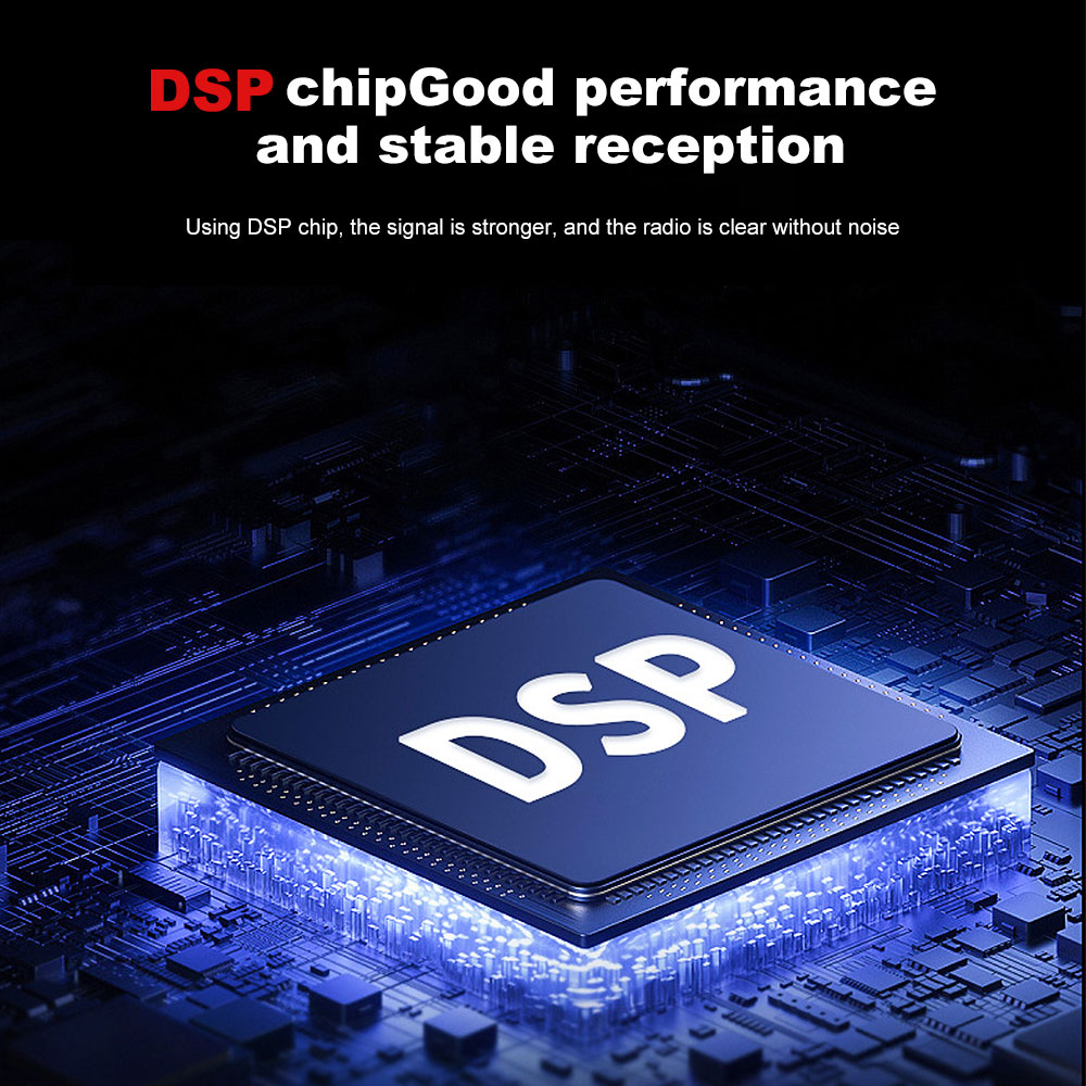 Draagbare fm-zakradio, mini-dsp-radio, 50-108 mhz met lcd-scherm, 3.5mm koptelefoons, handheld radio voor buitensporten