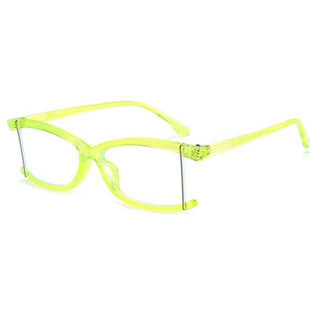 Imwete-gafas irregulares con montura para hombre y mujer, lentes ópticas con luz azul, sin montura, transparentes,: Green