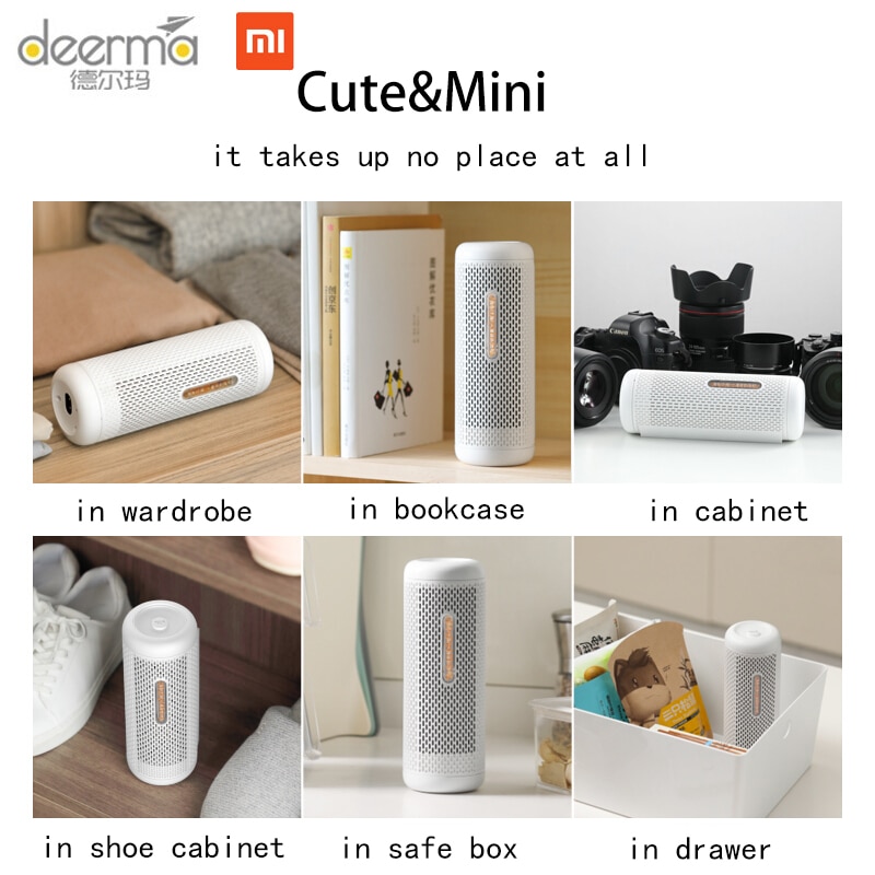 Deerma Small Mini Dehumidifier Mini Dehumidification Box Electric Air Dryer for Home Wardrobe Bookcase