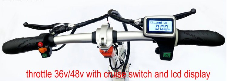 Speedometer led display 24 v 36 v 48v+  twist gashåndtag med cruise switch til elektrisk scooter / cykel minimoto trehjulet konverteringsdel