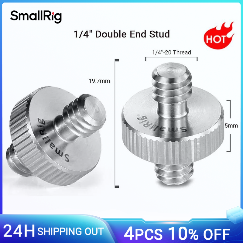 SmallRig 1/4 "robić 1/4" śruba z gwintem zewnętrznym adapter podwójna głowica stadnina dla klatka operatorska monitor doprowadziło mikrofon (zestaw 2 szt.)-828