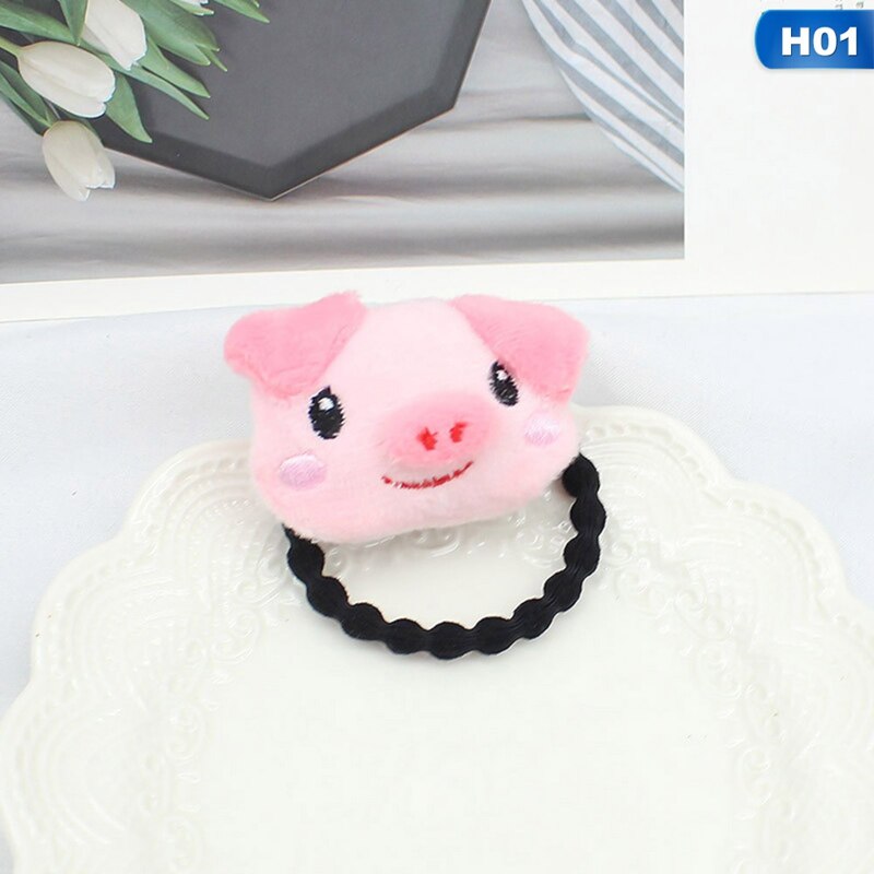 Coletero grande de dibujos animados en 3D para mujer y niña, juguete de felpa de animales, junta de bambú, banda de goma, soporte decorativo para fotos: HDR5570H01