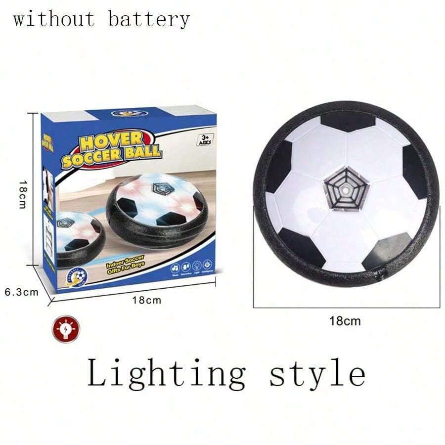 Fjädring luftfotboll elektrisk levitering sportleksak abs svävar fotboll med led-ljus inomhus kollisionsundvikande för barnleksak: Svart