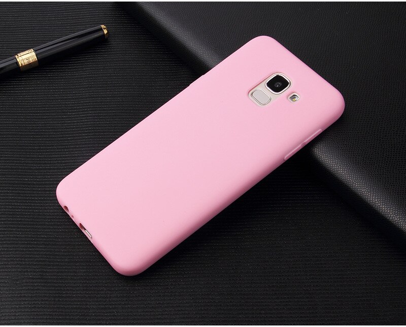 Funda para Samsung Galaxy j6 , funda de silicona suave de color caramelo para Samsung j6 Plus j600 j610f, funda: For J6 Plus 2018 / Pink