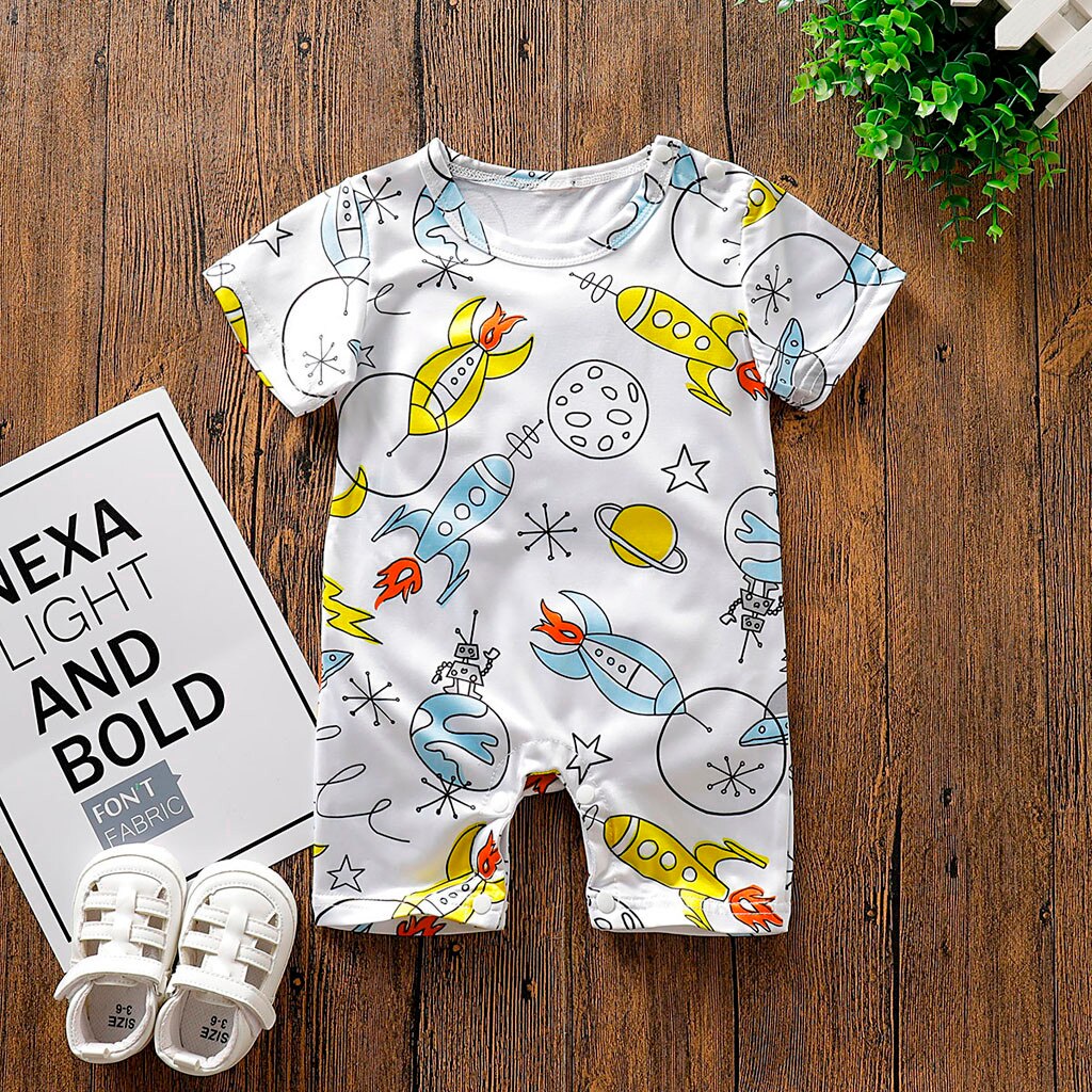 Baby Kleding Baby Baby Meisjes Jongens Cartoon Print Romper Jumpsuit Zomer Kleding Для Новорожденных