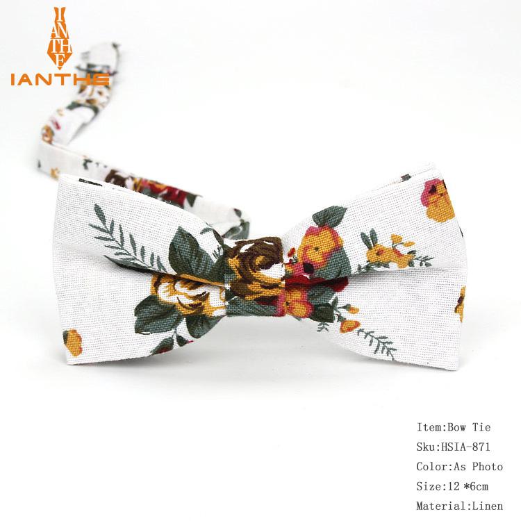 Corbatas de lino con estampado de flores para hombre, corbatas clásicas con estampado de flores, Estilo Vintage, para novio y boda,: IA871